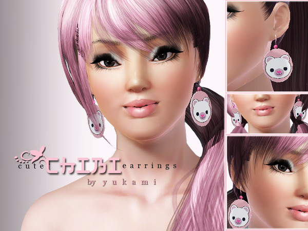 Sims 3 — cute chibi earrings by yukami2 — At first: just for fun. ----------------------- Another sleepless night and I