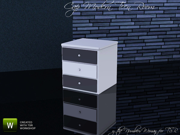 Sims 3 — Cap Modern Teen Bedroom End Table by TheNumbersWoman — Stylish Furniture priced for the disappearing middle