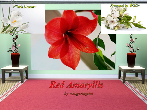 Sims 3 — Red and White Florals_whisperingsim by whisperingsim — Red and White Florals is a set of three paintings