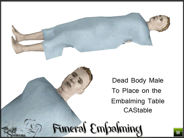 Sims 3 — Funeral Embalming DeadBody Male B by BuffSumm — Dead Body Male for the Embalming Table. Part of the *Funeral