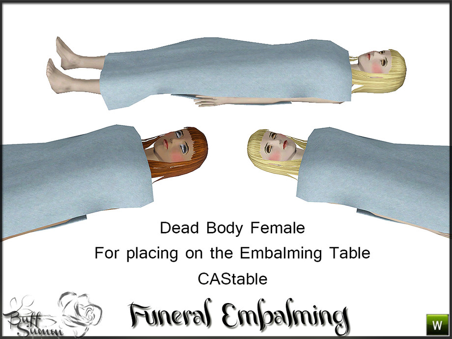 The Sims Resource Funeral Embalming DeadBody Fem B