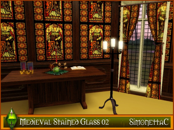 Sims 3 — Medieval stained glass 1 by SimonettaC — Classic Medieval stained glass. The design is taken from an original