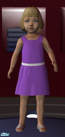 Sims 2 — Wedding Party: Toddler Set -Purple Dress by becboobear — By request I've recolored the base game tux for toddler