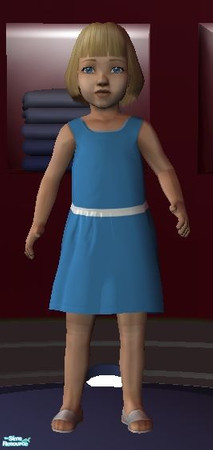 Sims 2 — Wedding Party: Toddler Set - Blue Dress by becboobear — By request I've recolored the base game tux for toddler