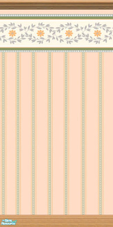 Sims 2 — Pretty Floral Walls - Peach by elanorbreton — Pretty peach floral wall, also available in lemon and pink.