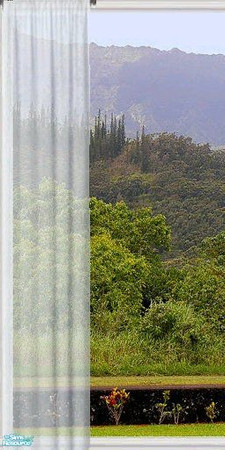 Sims 2 — Peaceful Palms Panel 1a by tamlfra — Beautiful 5 panel ocean view mural, with 2 alternate ends that add the