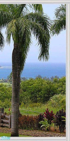Sims 2 — Peaceful Palms Panel 5 by tamlfra — Beautiful 5 panel ocean view mural, with 2 alternate ends that add the