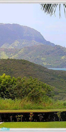 Sims 2 — Peaceful Palms Panel 3 by tamlfra — Beautiful 5 panel ocean view mural, with 2 alternate ends that add the