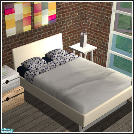 Sims 2 — Ocean blue beddings - white by mirake — 