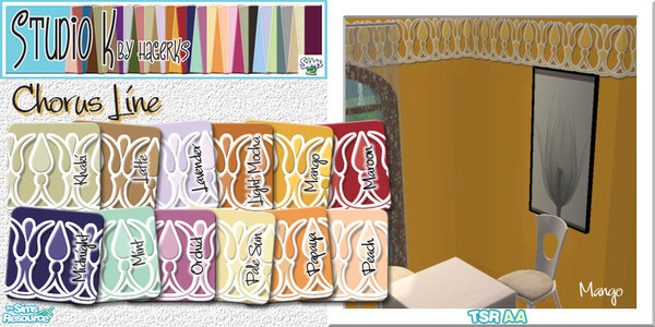 Sims 2 — Studio K Chorus Line_02 by StudioKhagerks — 13-24 of 36 colors. Can be found under Paint and can be purchased