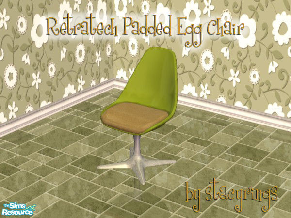 Sims 2 — 1970\'s Avocado Chair by stacyrings — Recolor of Maxis Retratech Padded Egg Chair.