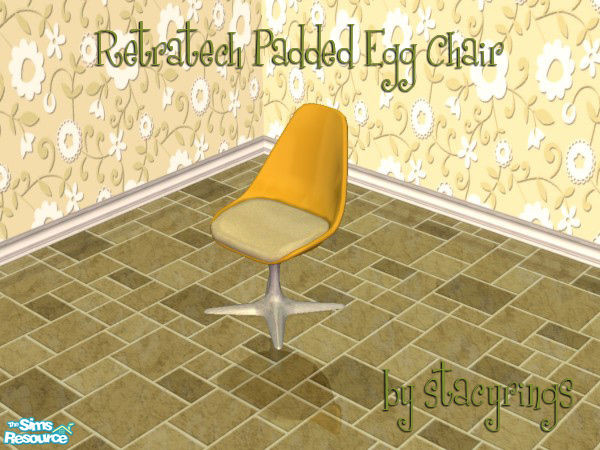 Sims 2 — 1970\'s Antique Gold Chair by stacyrings — Recolor of Maxis Retratech Padded Egg Chair.