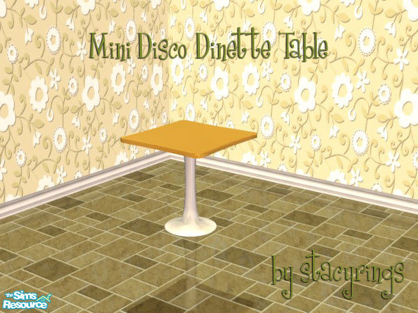 Sims 2 — 1970\'s Antique Gold Table by stacyrings — Recolor of Maxis Mini Disco Dinette Table.