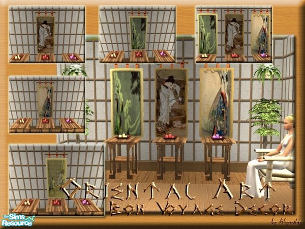 Sims 2 — Oriental Art Bon Voyage Decor by Alyosha — Perfect for Bon Voyage, this wall decors will add a taste of the