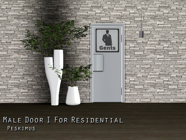 Sims 3 — Male Door I For Residential by peskimus — Here is version I for the Males