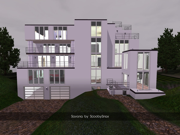 Sims 3 — Savona by ScoobySnax — This is a big home for big personalities. Built over five storeys including a basement,