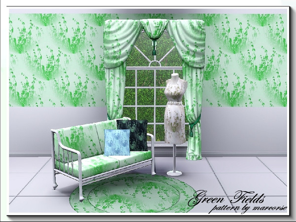 Sims 3 — Green Fields_marcorse by marcorse — Soft focus repeat pattern of green pasture plants in silhouette. Found in