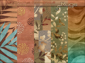 Sims 3 — Decorative Essentials - Rugs by Playful — A tropic contemporary set of Bali inspired tufted rugs in muted tones.