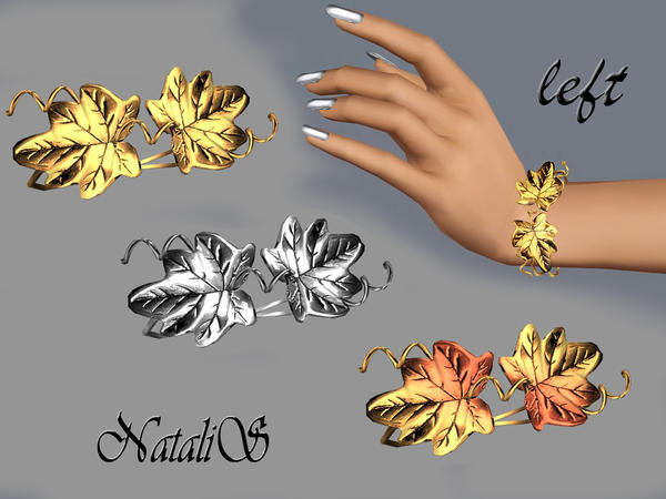 Sims 3 —  Grape leaves bracelet FA-FE-left by Natalis — Vintage bracelet on the left hand. Realistic shape of grape