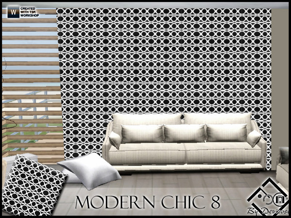 Sims 3 — Modern Chic 8 by Devirose — Black and white elegant pattern-Created with TSR Workshop-base game compatible,no