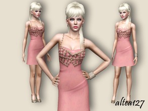 Sims 3 —  Dress  Giorgiana by altea127 — Elegant dress for female sims with jewelled top 