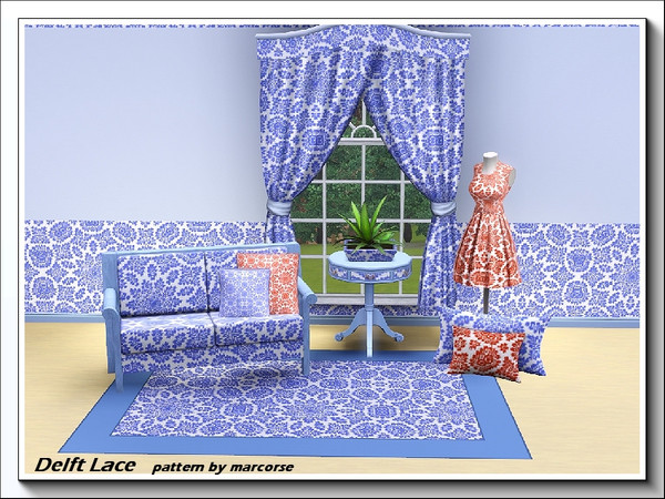 Sims 3 — Delft Lace_marcorse by marcorse — A Fabric lace pattern in pretty delft blue.