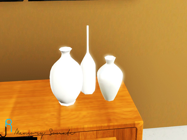 Sims 3 — Wooden Sets Vases Decor - Memory Sonate by Memory_Sonate — Wooden Sets Vases Decor by Memory Sonate Website: