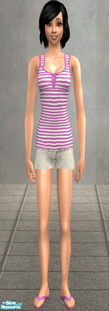 Sims 2 — Teen Beach Vacation Outfits - 3 by agaliha5 — A fun set of shorts with matching tops that are perfect for your