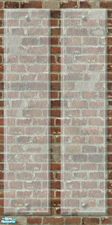 Sims 2 — Glass Moderna - 09 by perelinka — Brick wall with two glass panels.