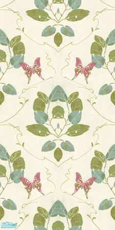 Sims 2 — Wall - Creamy White by Sheera — Part of my Folia Butterflies and Vines walls and floors set, i hope you\'ll like