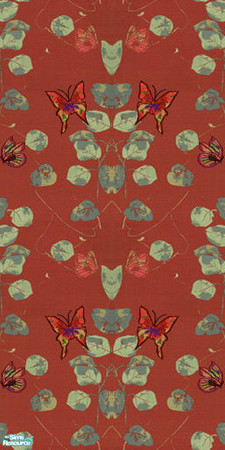 Sims 2 — Wall - Red by Sheera — Part of my Folia Butterflies and Vines walls and floors set, i hope you\'ll like it.