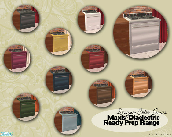Sims 2 — Dialectric ReadyPrep Range Designer Recolors by froilan — NOW we\'re cooking. This homely little stove gets a
