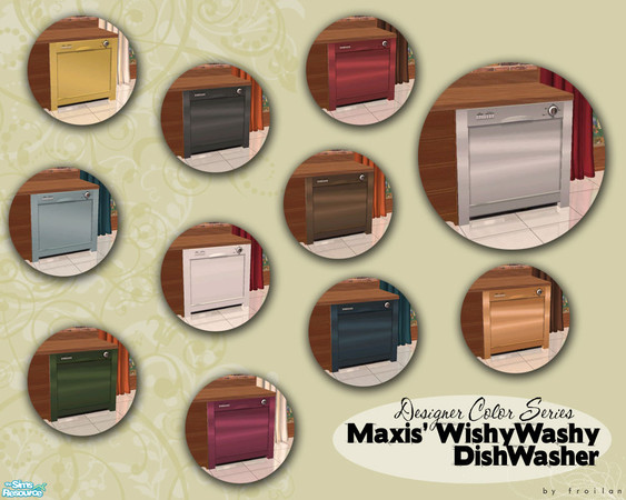 Sims 2 — WishyWasher Dishwasher Designer Recolors by froilan — It might be cheap, but with a designer makeover, even the