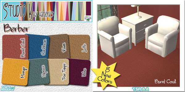 Sims 2 — Studio K Berber - NEW! by StudioKhagerks — Studio K has added 8 NEW Signature Colors! Can be found under Carpet