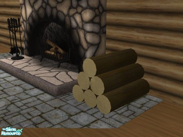 Sims 2 — Vacation Deco - Pile O\' Logs by EarthGoddess54 — Make every fireplace hearth look complete with this uncut pile