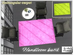 Sims 3 — Handloom Batik rectangular carpet by Ani's Creations by AniFlowersCreations — A soft, good quality carpet of an