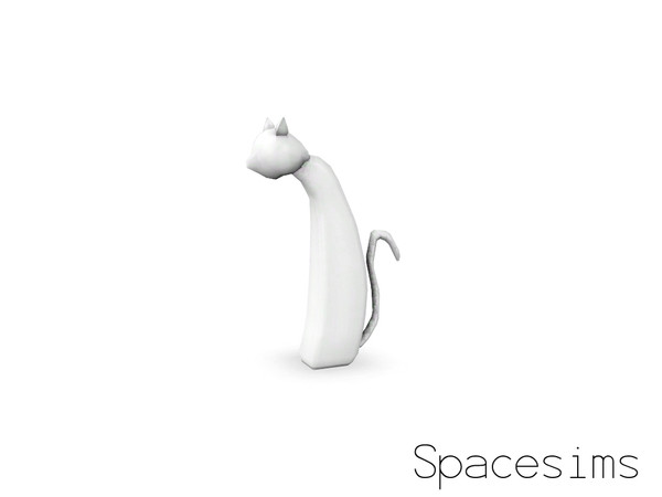 Sims 3 — Ashton living and dining - Cat sculpture by spacesims — This lovely, cheramic cat with a curvy tail is sure to