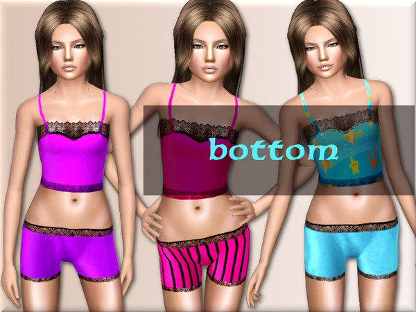 Sims 3 — Sleepy Nights Bottoms by Margeh-75 — -This pretty satin sleep boxer shorts is for your sim teen gals :) -