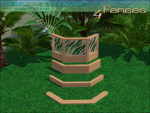 Sims 3 — Building Essentials - Fences by Playful — A set of 4 modern indoor or outdoor fences. 