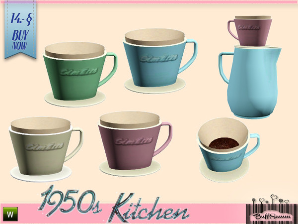 Sims 3 — 1950s Kitchen Filter B by BuffSumm — Let your Sim rock the 50ies! Teengirls in Petticoat, Elvis and Rock'n'Roll.