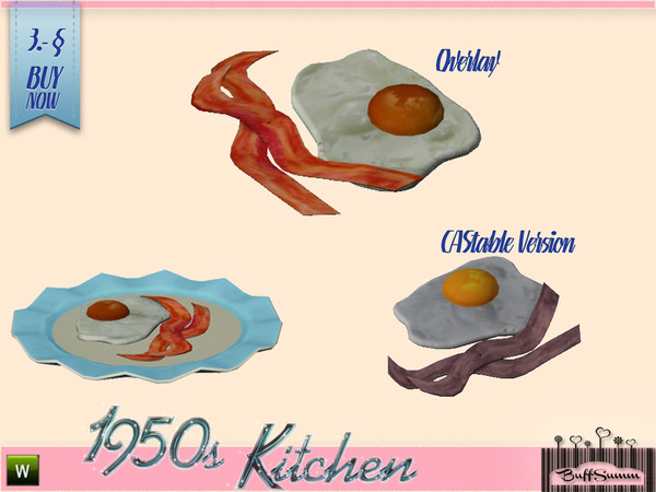 Sims 3 — 1950s Kitchen Ham And Egg by BuffSumm — Let your Sim rock the 50ies! Teengirls in Petticoat, Elvis and