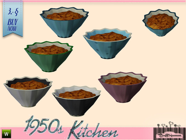 Sims 3 — 1950s Kitchen Cereal Bowl by BuffSumm — Let your Sim rock the 50ies! Teengirls in Petticoat, Elvis and