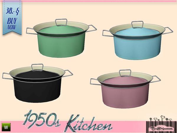 Sims 3 — 1950s Kitchen Pot B by BuffSumm — Let your Sim rock the 50ies! Teengirls in Petticoat, Elvis and Rock'n'Roll.