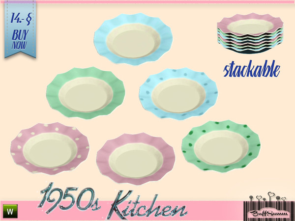 Sims 3 — 1950s Kitchen Plate D by BuffSumm — Let your Sim rock the 50ies! Teengirls in Petticoat, Elvis and Rock'n'Roll.