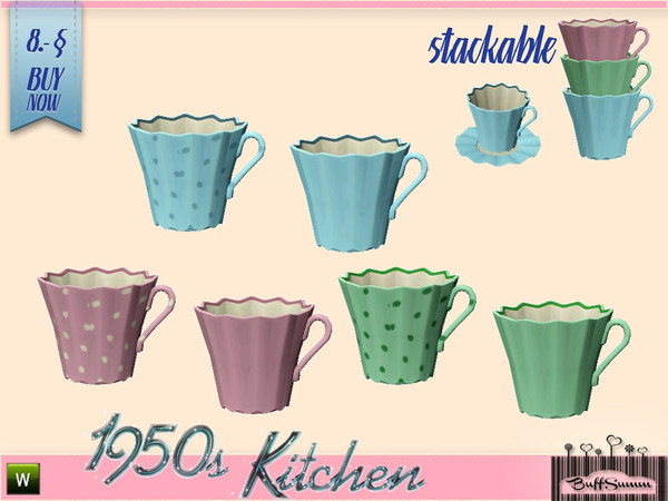 Sims 3 — 1950s Kitchen Cup by BuffSumm — Let your Sim rock the 50ies! Teengirls in Petticoat, Elvis and Rock'n'Roll.