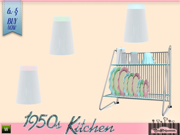 Sims 3 — 1950s Kitchen Drainer Glas A by BuffSumm — Let your Sim rock the 50ies! Teengirls in Petticoat, Elvis and
