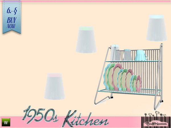 Sims 3 — 1950s Kitchen Drainer Glas B by BuffSumm — Let your Sim rock the 50ies! Teengirls in Petticoat, Elvis and
