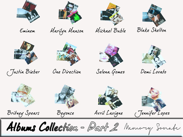 Sims 3 — Albums Decor Collection Part 2 *Request* by Memory_Sonate — This set is decor-stuffs about albums of many famous