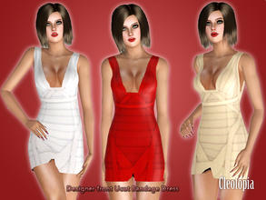 Sims 3 — ~ Designer Front Ucut Bandage Dress ~ by Cleotopia — This little dress was inspired by a real life Designer.