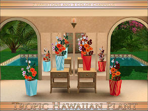 Sims 3 — Tropic Hawaiian Plant by Playful — A tropic hawaiian inspired plant with a large vase.